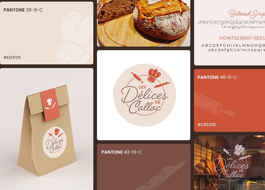 Identité visuelle réalisée pour la boulangerie Les Délices de Callac