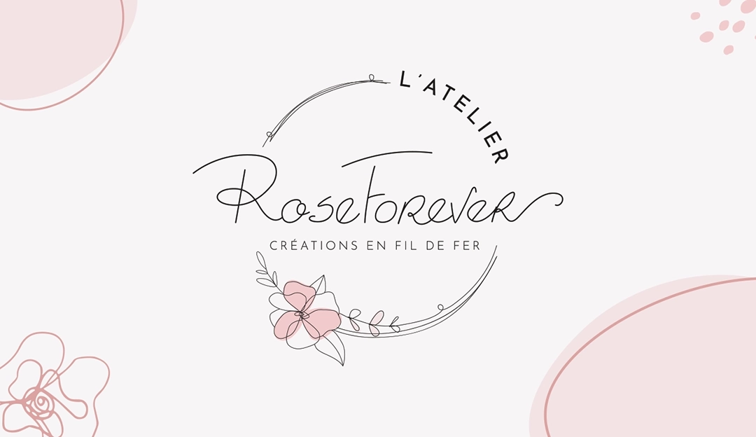 Logo réalisé pour l'atelier RoseForever par la graphiste Mélanie Appéré.
