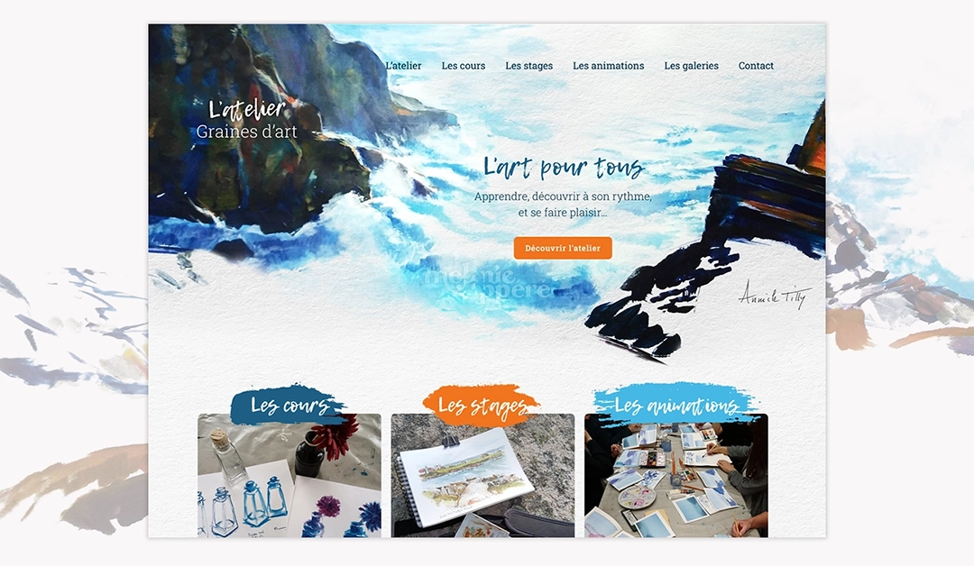 Conception du site l'Atelier Graines d'Art par la graphiste et webdesigner Mélanie Appéré