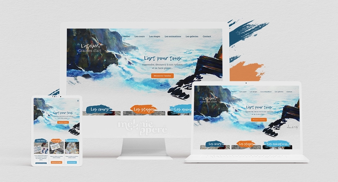 Conception du site l'Atelier Graines d'Art par la graphiste et webdesigner Mélanie Appéré