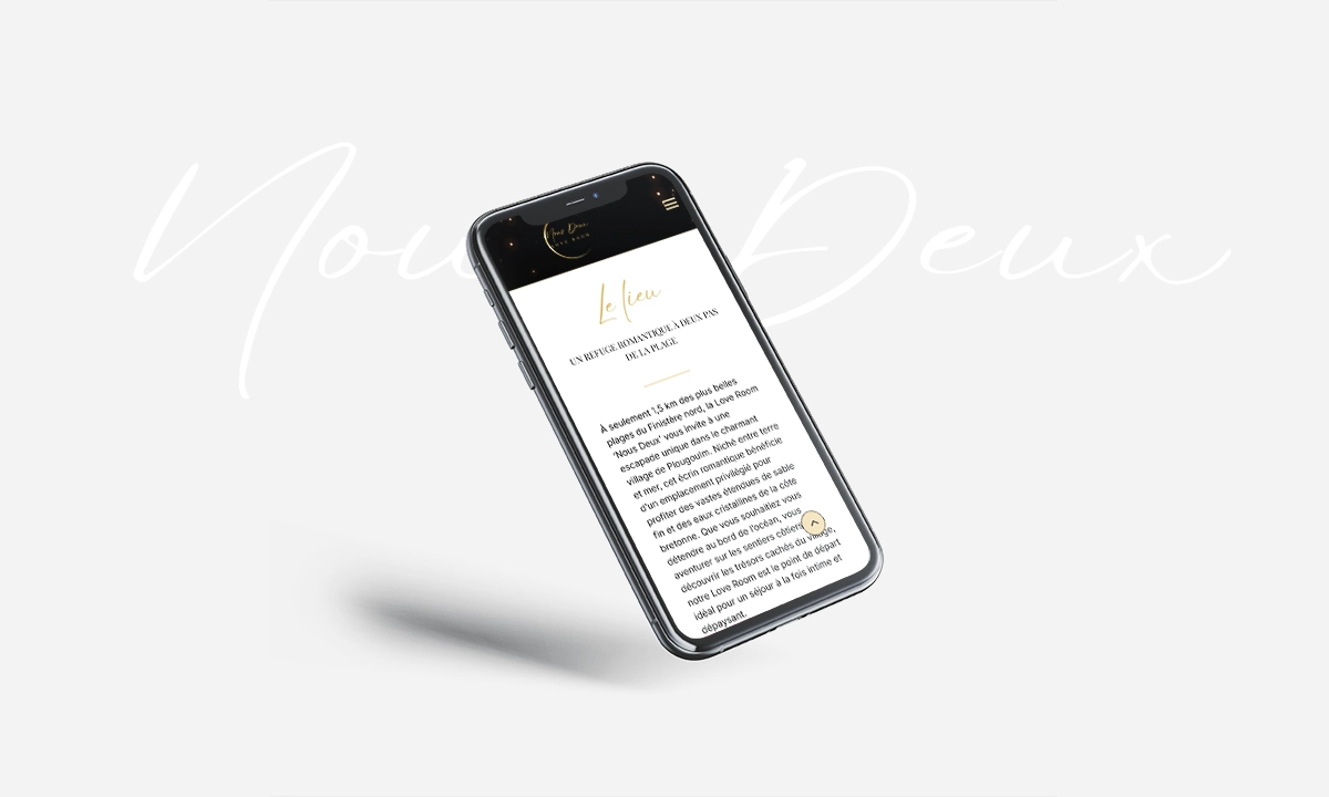 webdesign réalisé pour le site du gîte Nous Deux par la graphiste Mélanie Appéré