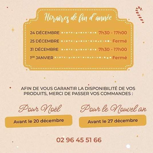 Carte des fêtes réalisée pour la boulangerie Les Délices de Callac, par la graphiste Mélanie Appéré