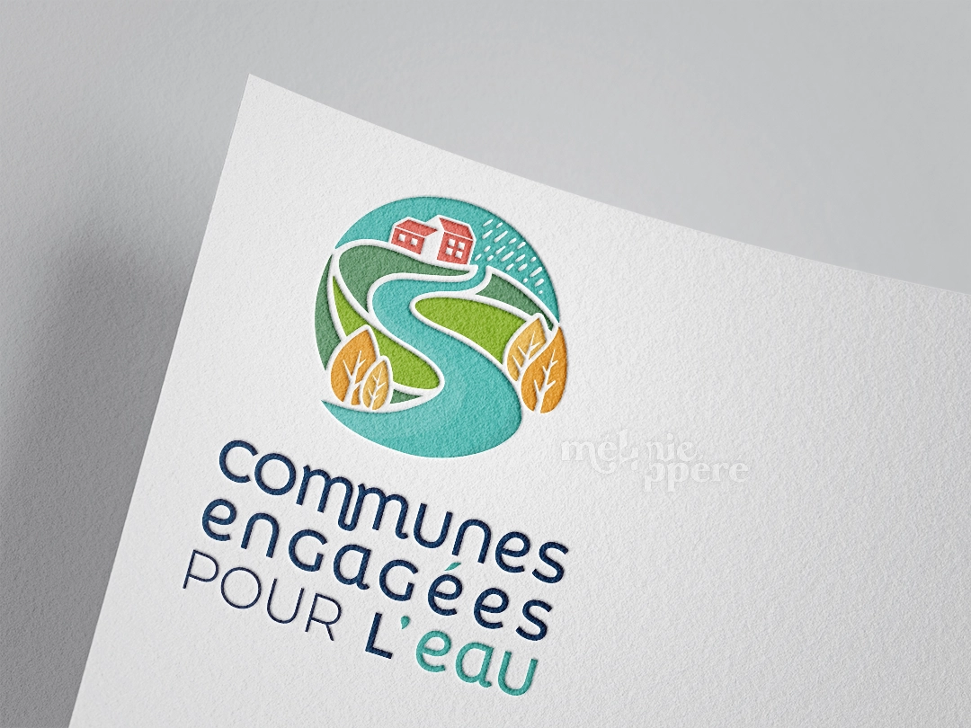 Logo réalisé pour le programme Communes engagées pour l'eau par la graphiste Mélanie Appéré