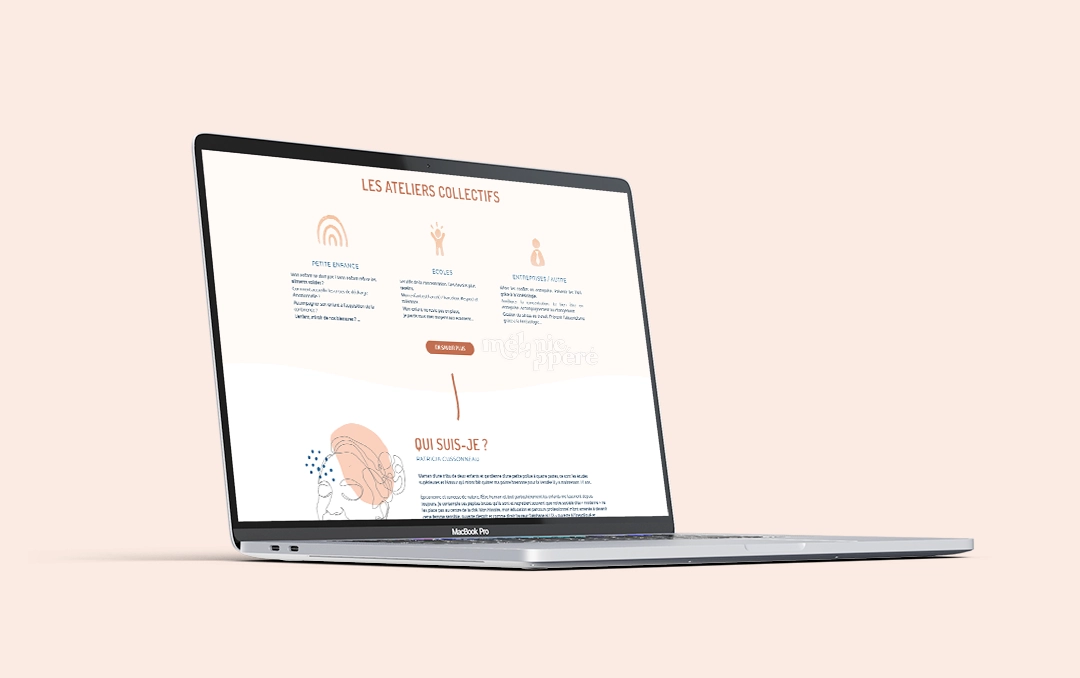 Webdesign réalisé pour le site web kinesiologievendee.fr par la graphiste Mélanie Appéré
