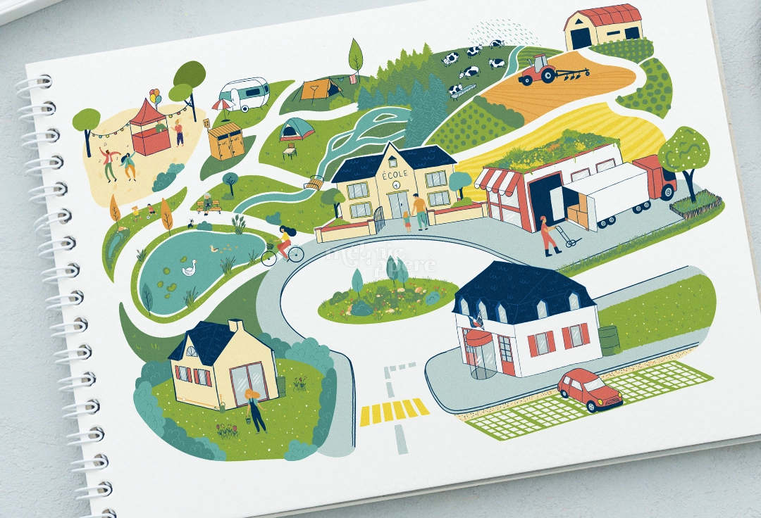 Illustration réalisée pour le programme Communes engagées pour l'eau par la graphiste Mélanie Appéré