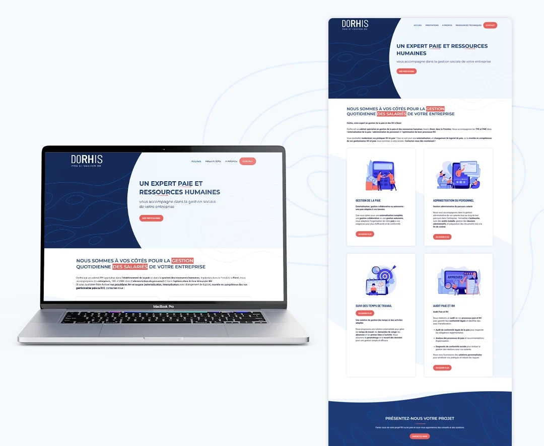 Refonte de la page d'accueil du site dorhis.fr par la graphiste et webdesigner Mélanie Appéré