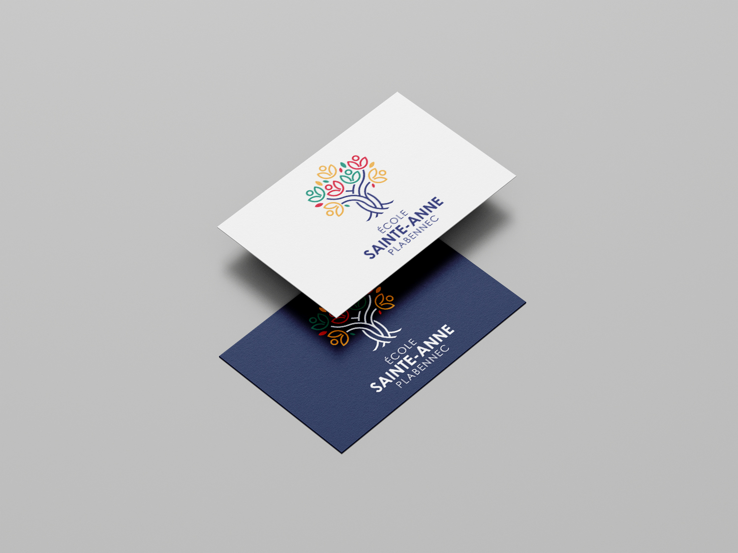 Identité visuelle réalisée pour l'école Sainte Anne de Plabennec, par la graphiste Mélanie Appéré