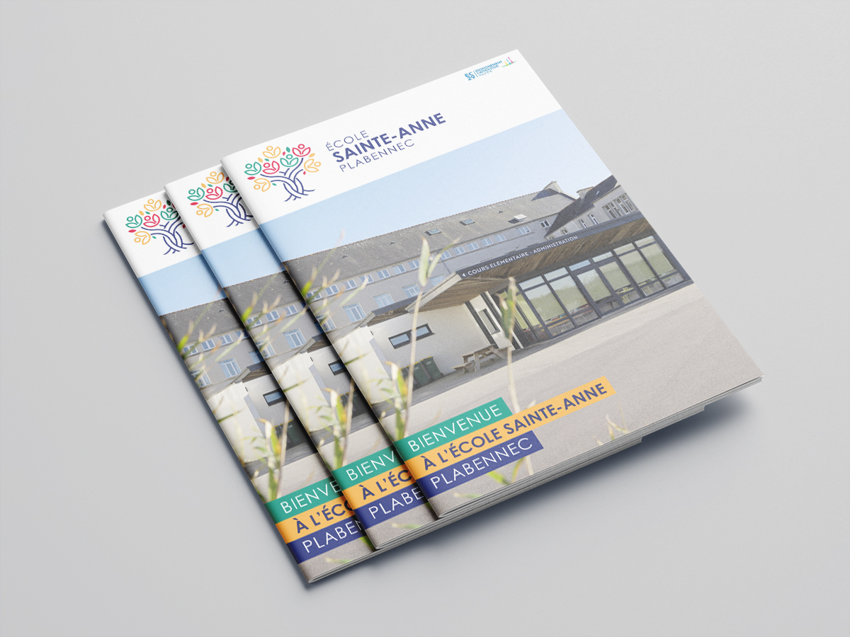 Identité visuelle réalisée pour l'école Sainte Anne de Plabennec, par la graphiste Mélanie Appéré