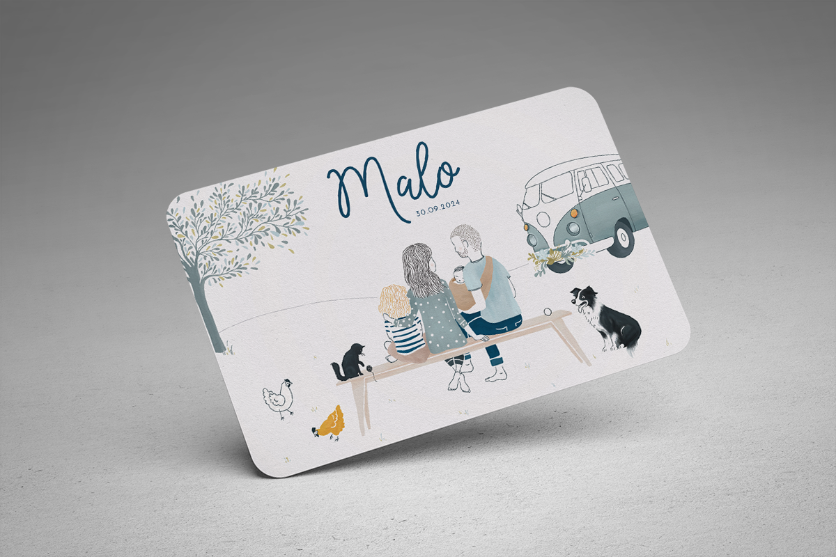 Conception d'un faire-part et illustration sur-mesure