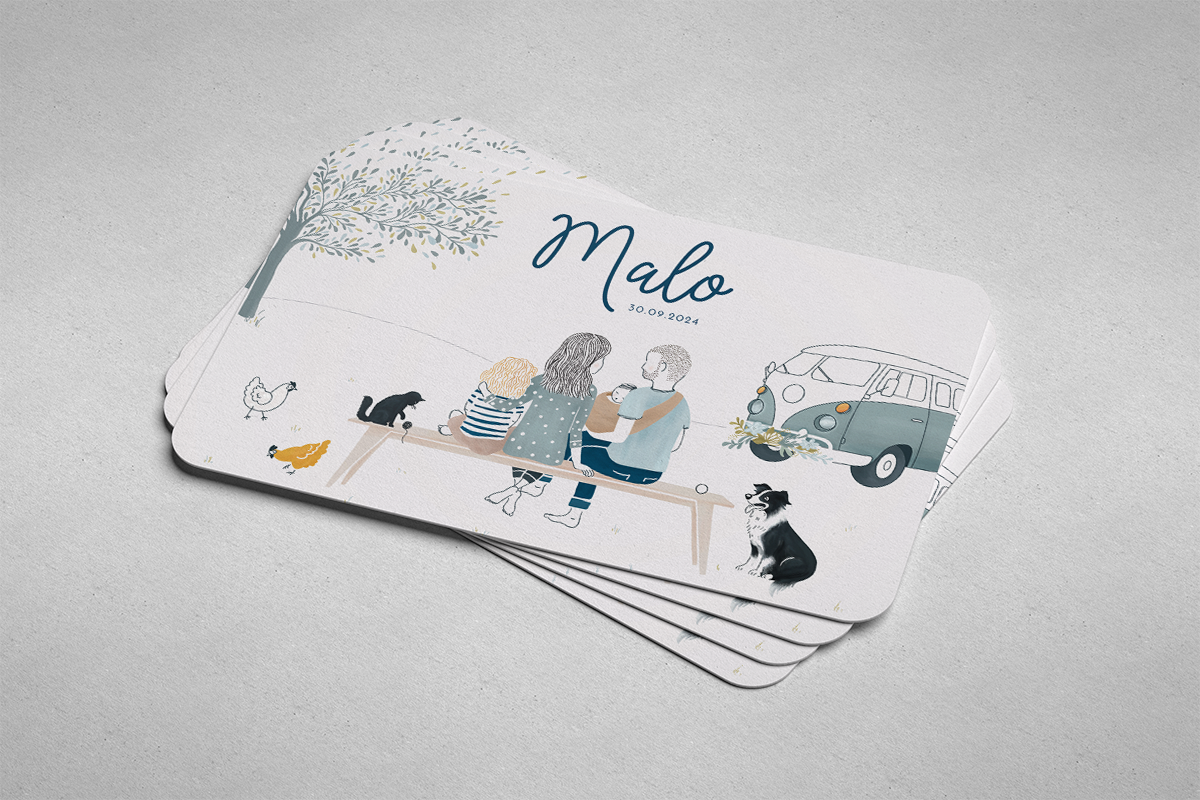 Conception d'un faire-part et illustration sur-mesure