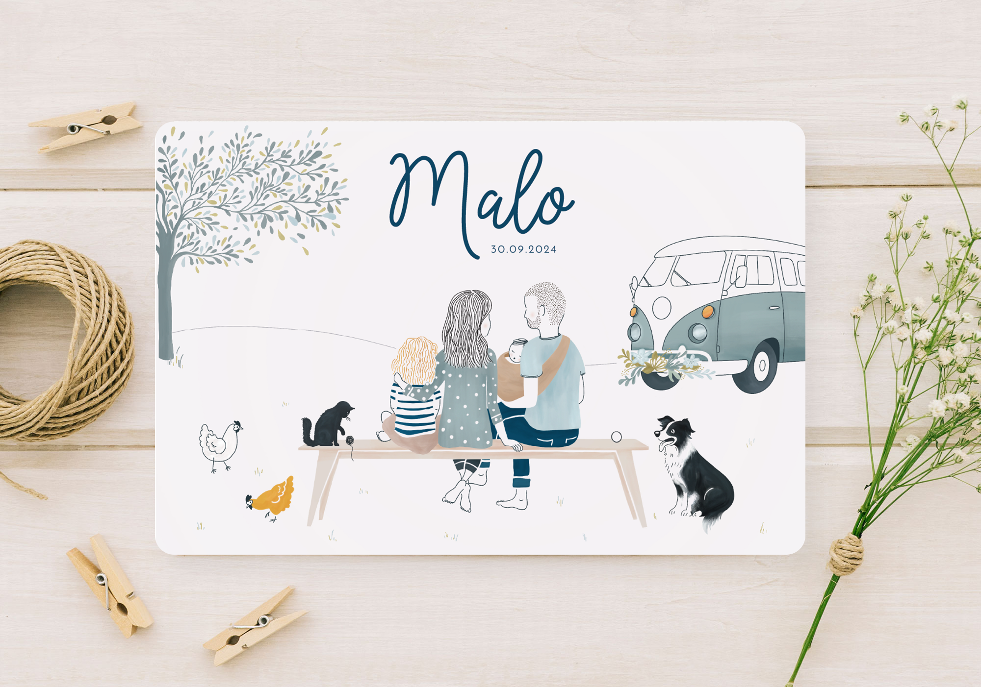 Conception d'un faire-part et illustration sur-mesure