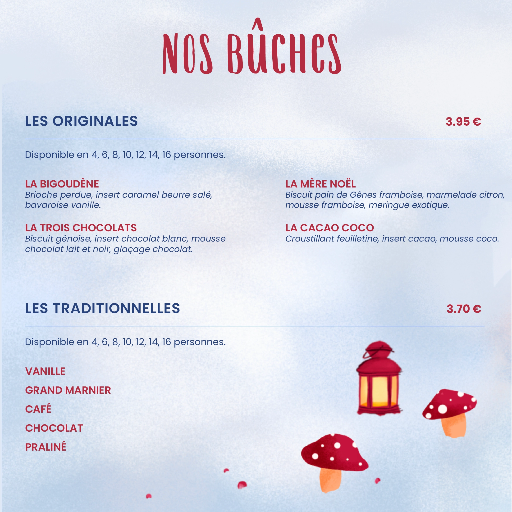 Carte des fêtes 2025 réalisée pour la boulangerie Les Délices de Callac, par la graphiste Mélanie Appéré