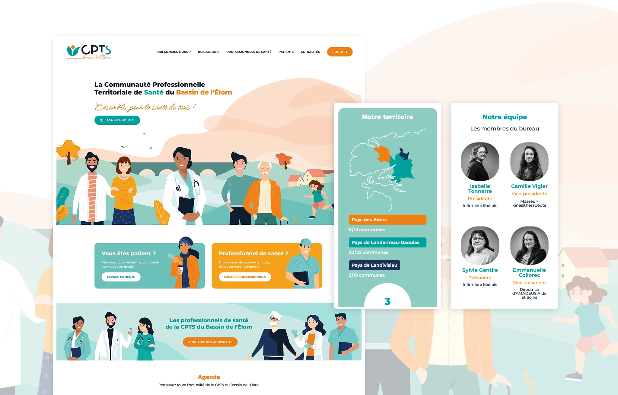 Site web de la CPTS du Bassin de l'Elorn, réalisé par Mélanie Appéré