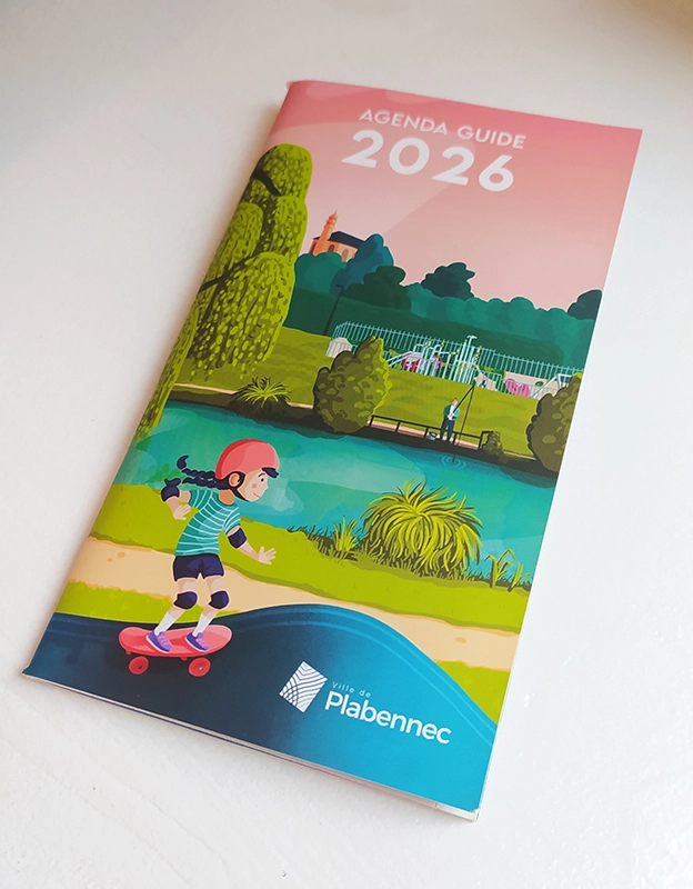 Illustration pour l'agenda de la ville de Plabennec, réalisée par la graphiste Mélanie Appéré