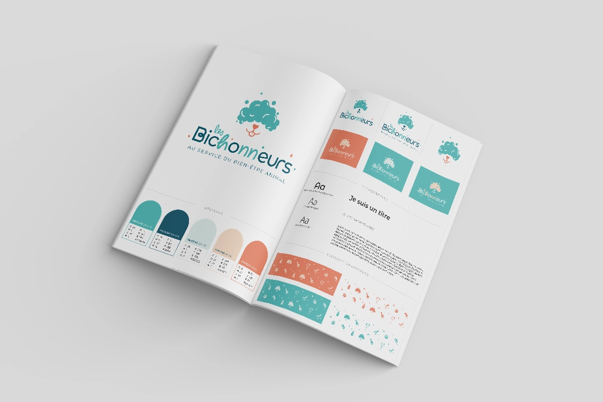 Charte graphique Les Bichonneurs, réalisé par la graphiste Mélanie Appéré