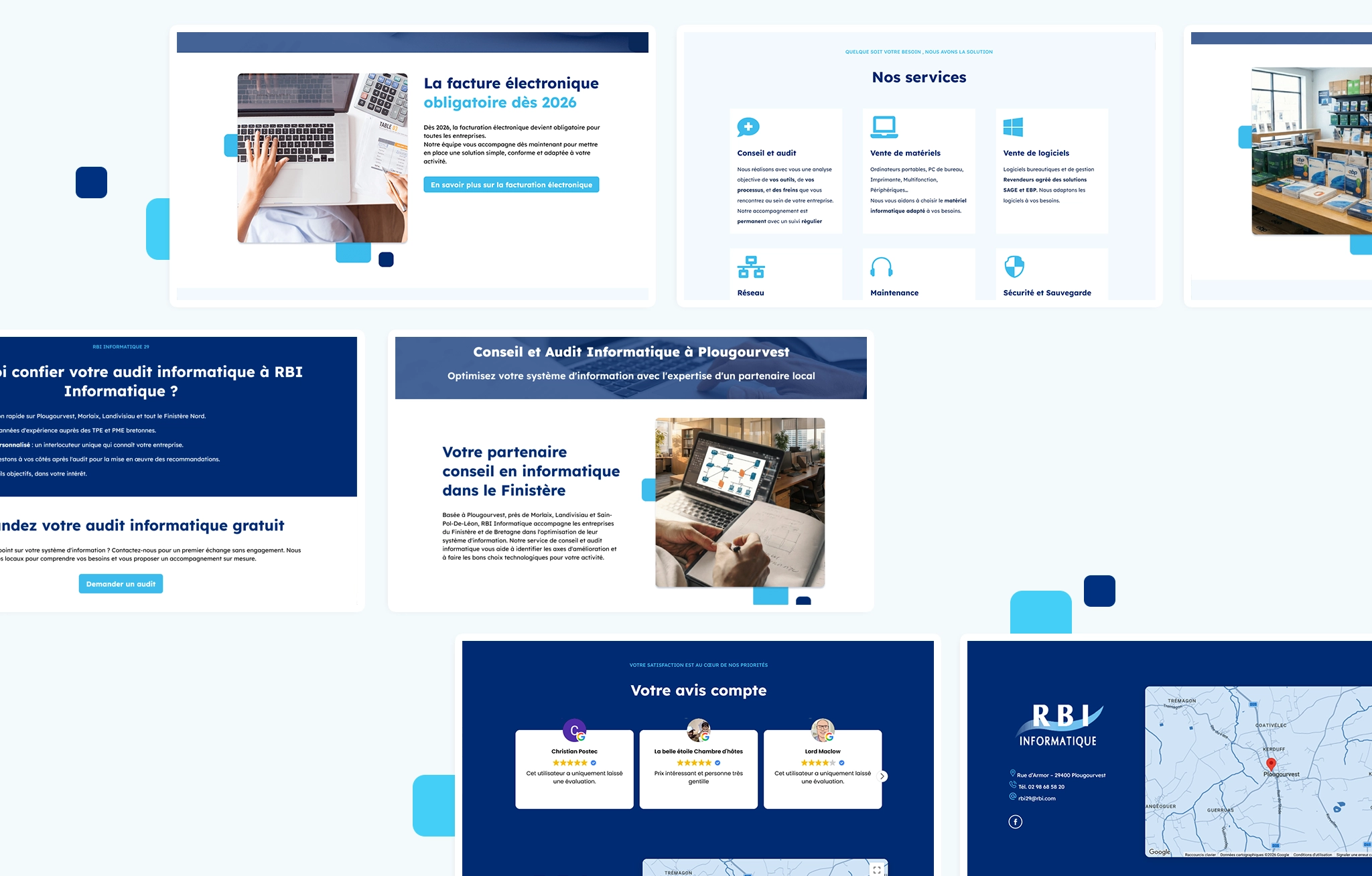 Refonte du webdesign de RBI Informatique réalisé par la graphiste Mélanie Appéré