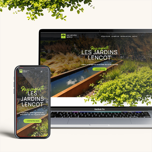 Création d'un webdesign pour le site des Jardins Lencot par la graphiste Mélanie Appéré