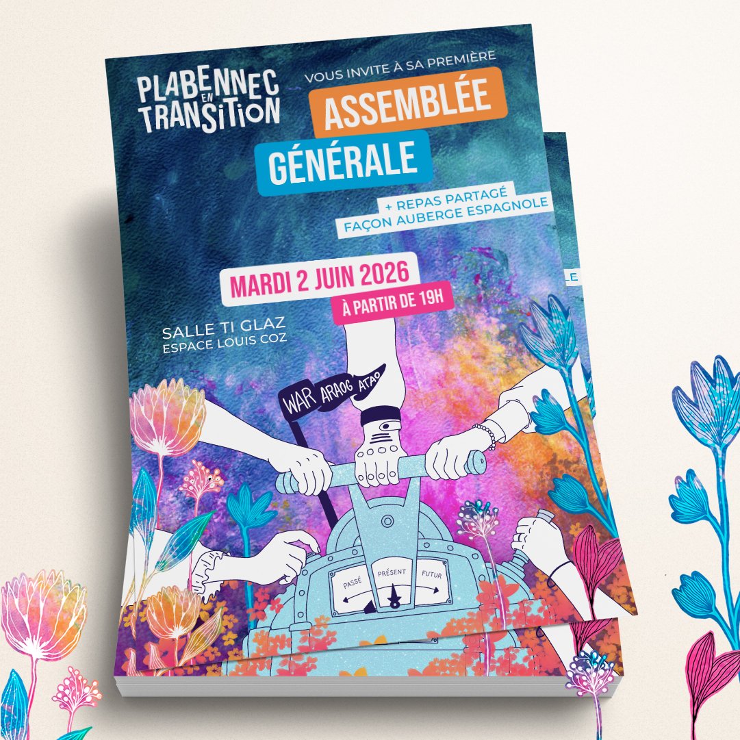 Création d'une affiche pour l'AG de Plabennec en Transition par la graphiste Mélanie Appéré