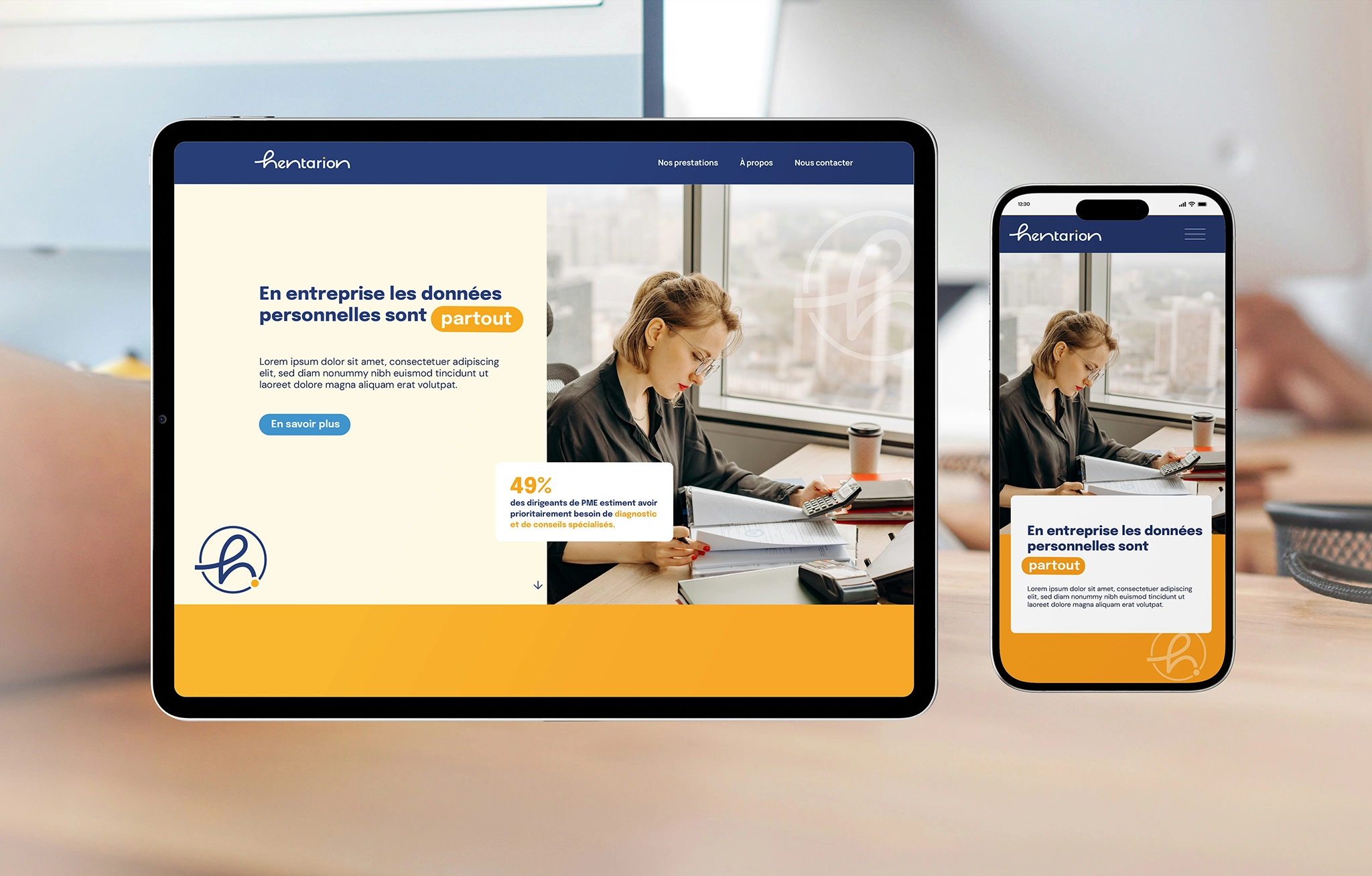 Identité visuelle réalisé pour Hentarion par la graphiste Mélanie Appéré