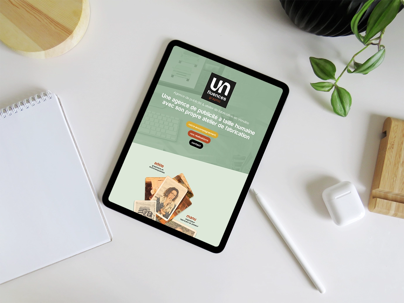 Refonte du site d'Unfluences-graphic par la graphiste Mélanie Appéré